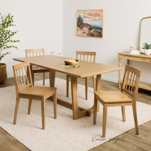 Set Meja Makan Jati Solid untuk Rumah Modern