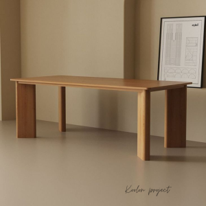 Meja Makan Kayu Jati Solid Desain Modern Minimalis