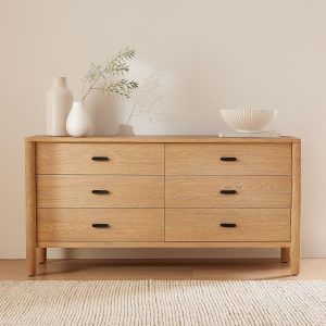 Credenza Minimalis 6 Laci Kayu Jati – Simpanan Rapi & Elegan