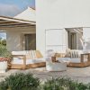 Sofa Sudut L Outdoor Kayu Jati Solid Minimalis - Gambar 14