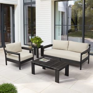 Satu Set Sofa Outdoor dengan Meja & Kursi Santai