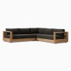 Sofa Sudut L Outdoor Kayu Jati Solid Minimalis - Gambar 3