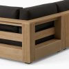 Sofa Sudut L Outdoor Kayu Jati Solid Minimalis - Gambar 7