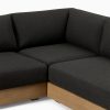 Sofa Sudut L Outdoor Kayu Jati Solid Minimalis - Gambar 9