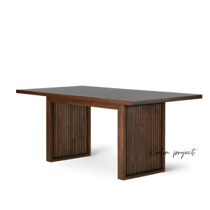 Meja Makan Kayu Jati Solid Natural – Desain Minimalis Modern Berkualitas